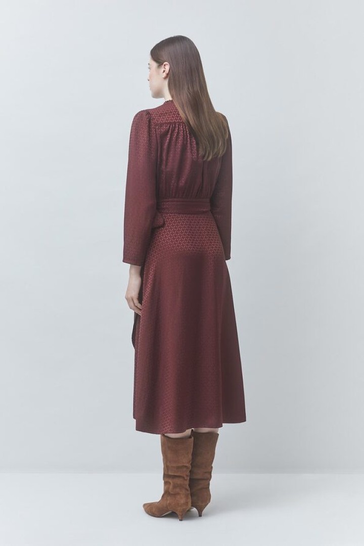 CIPRI Satin wrap dress Plum