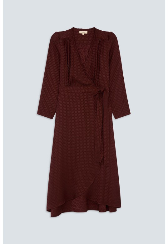 CIPRI Satin wrap dress Plum