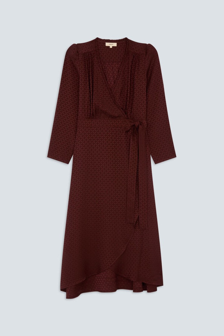 CIPRI Satin wrap dress Plum