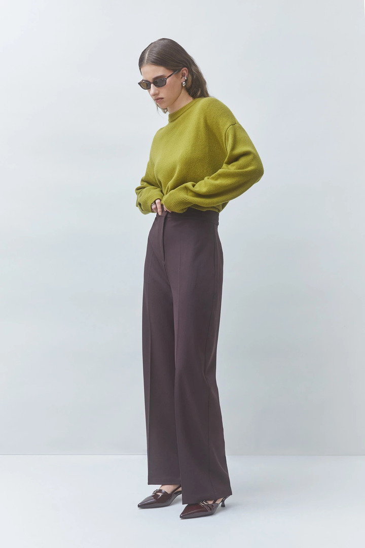 JINGLE Plain plum tailored pants Plum