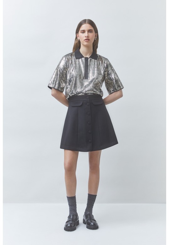 FANCY A-line short skirt Black