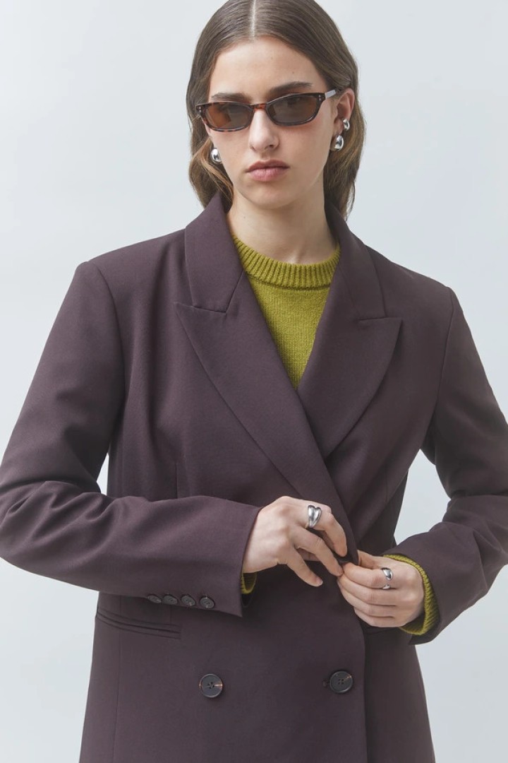 DIARY Plain blazer jacket Plum