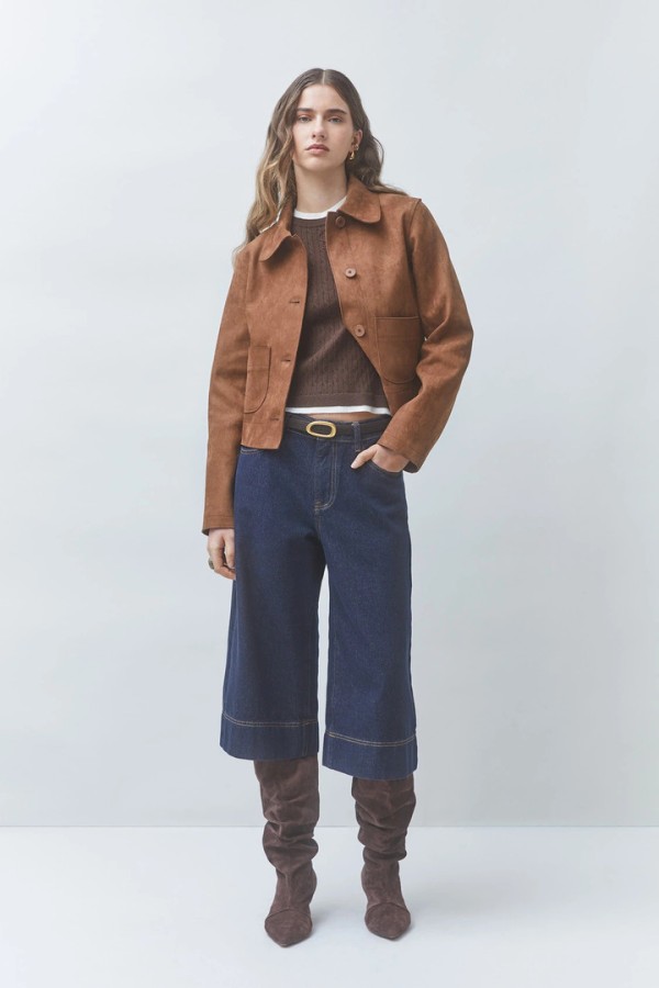 DUNE Faux suede short jacket Tabac