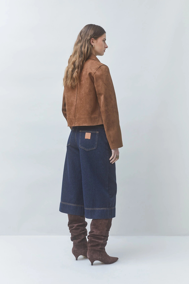 DUNE Faux suede short jacket Tabac