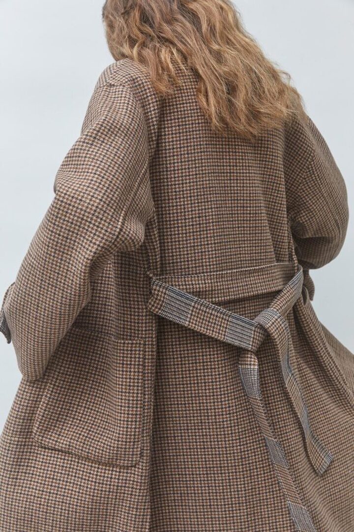 ENJOY Long reversible wool coat Chocolate