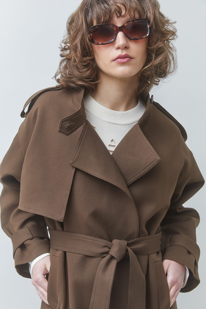 EPIC Long coat with a belt Chocolate