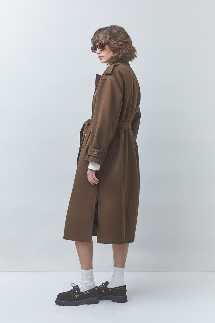 EPIC Long coat with a belt Chocolate