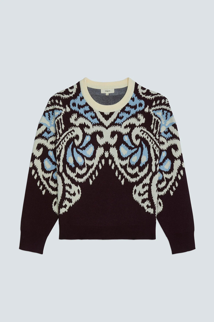 PAVARO Fancy jacquard jumper Plum