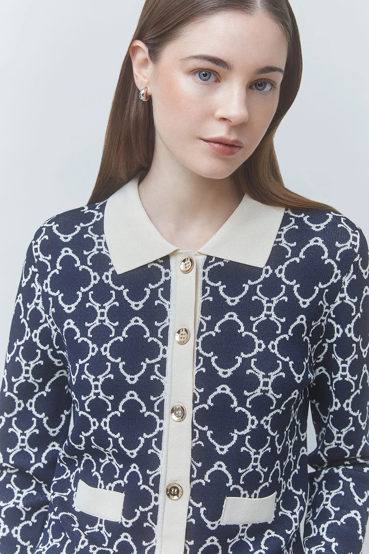 GEMARY Fancy patterned cardigan Deep Blue