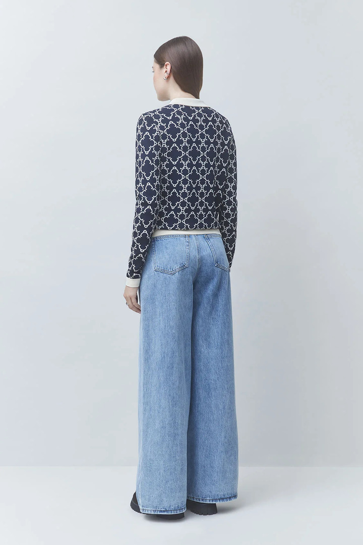 GEMARY Fancy patterned cardigan Deep Blue