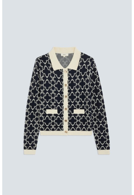 GEMARY Fancy patterned cardigan Deep Blue