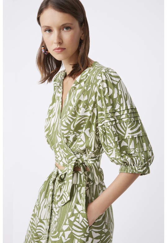 Louve Printed blouse with heart-shaped effect
