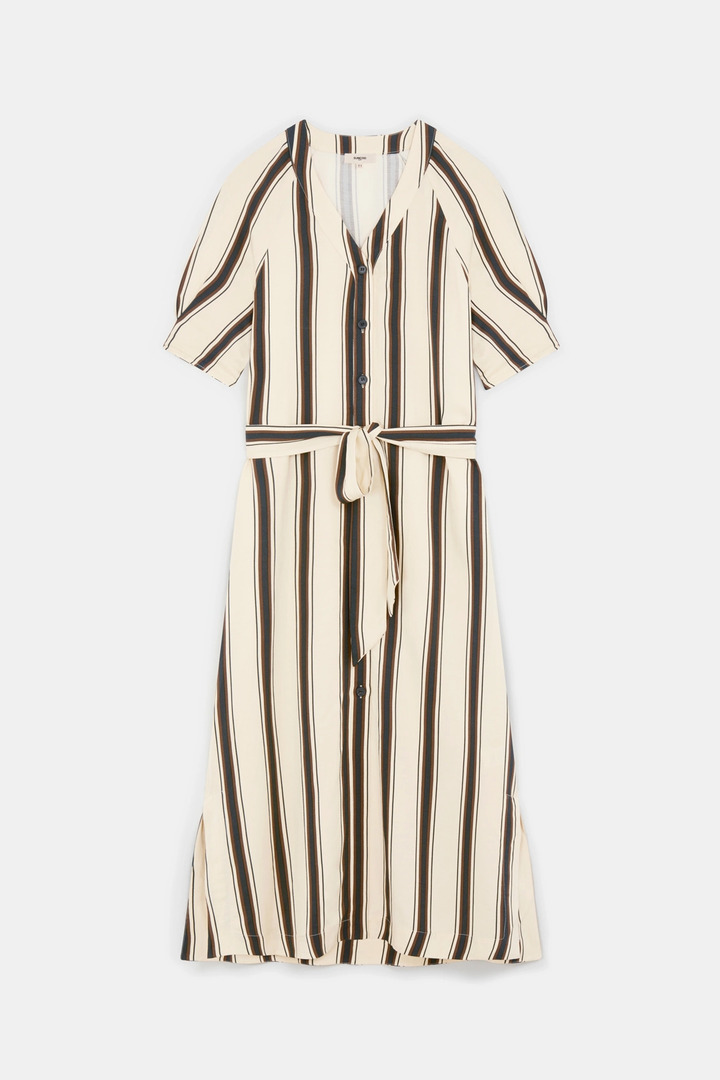 Clem Long striped dress Cream