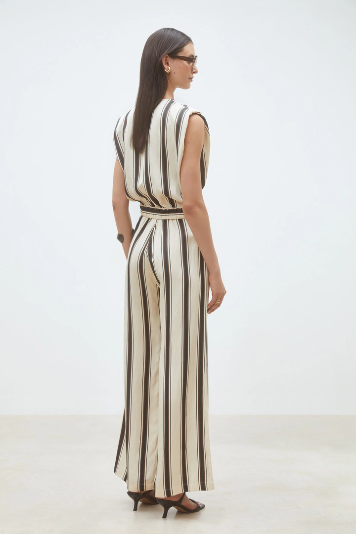 Loane Short striped top Cream