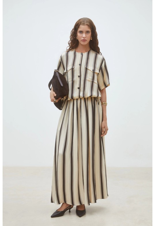 Lucille Button-down striped blouse Cream