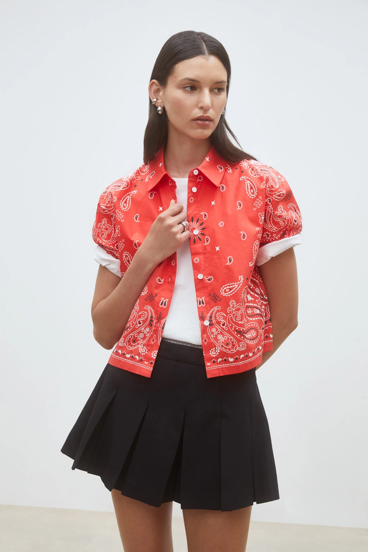 Luz Short red bandana blouse 