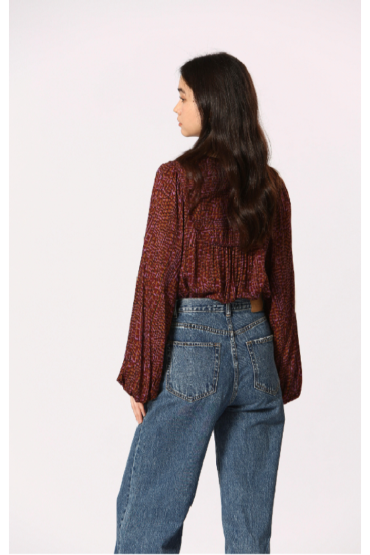 Snake print blouse Red