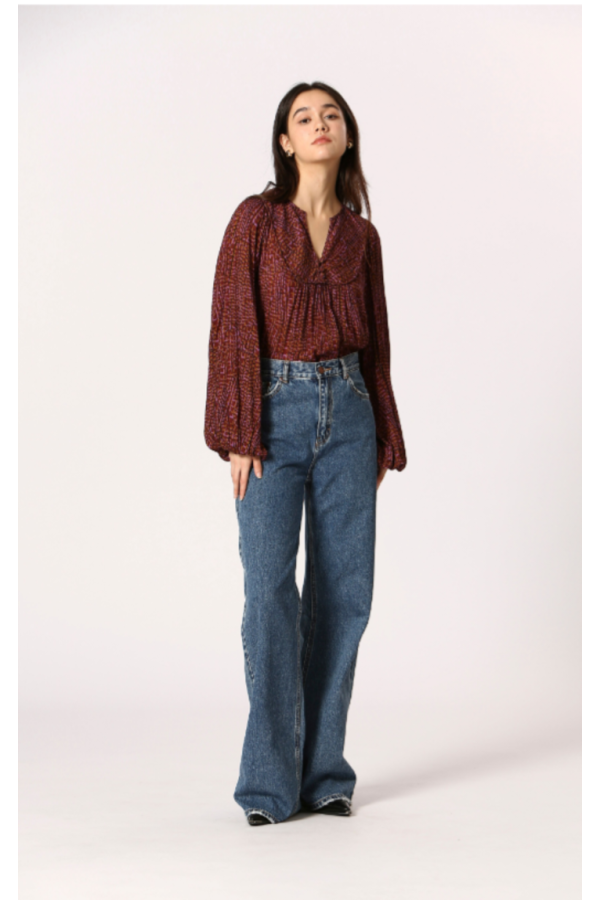 Snake print blouse Red