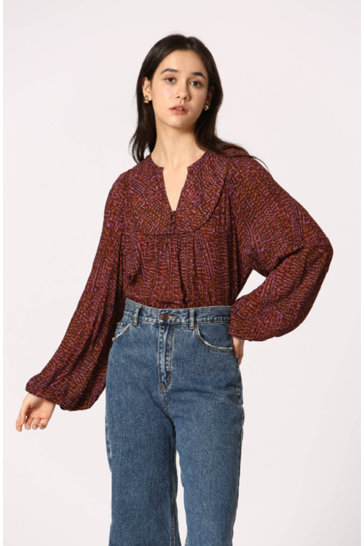 Snake print blouse Red