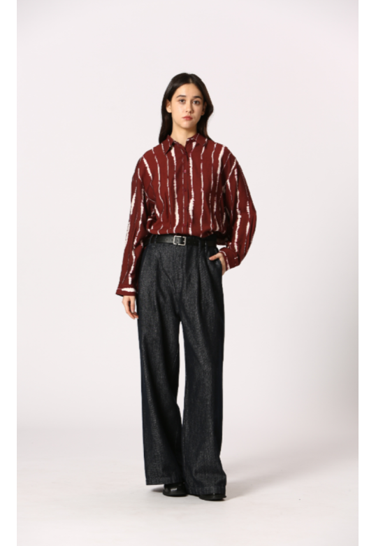 Striped print shirt Red