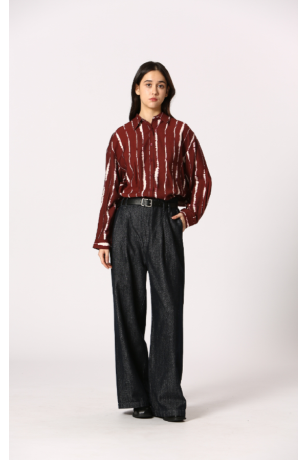 Striped print shirt Red