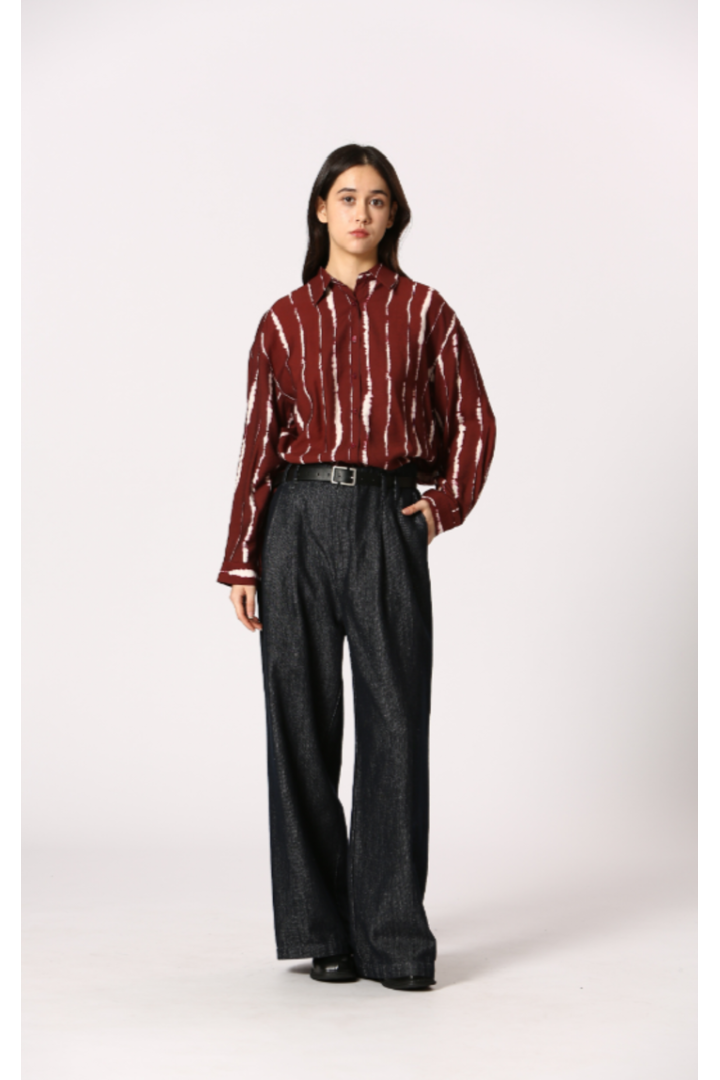 Striped print shirt Red