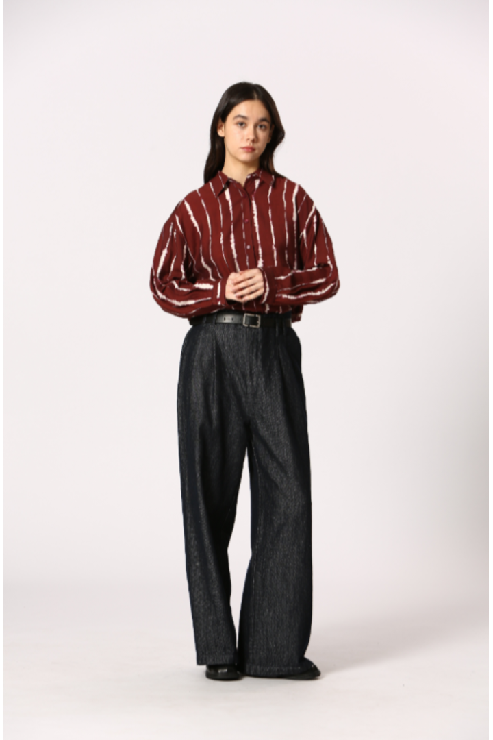 Striped print shirt Red