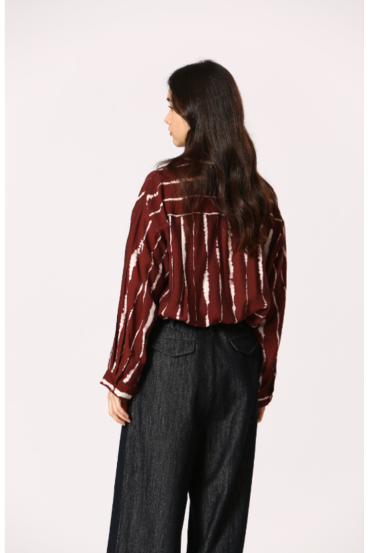 Striped print shirt Red