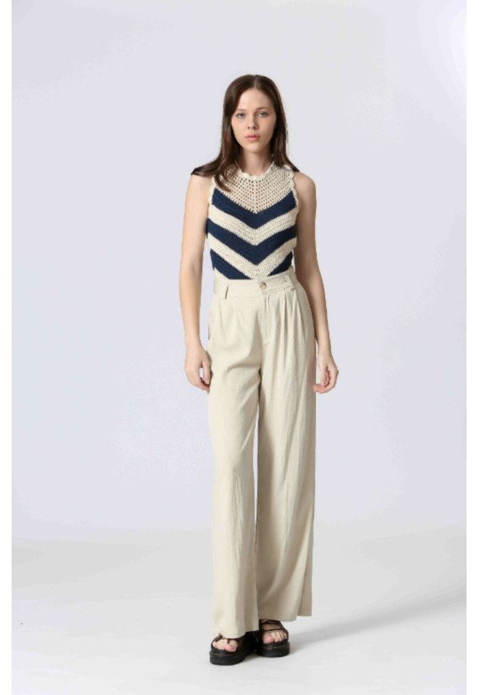 Striped mesh top Navy