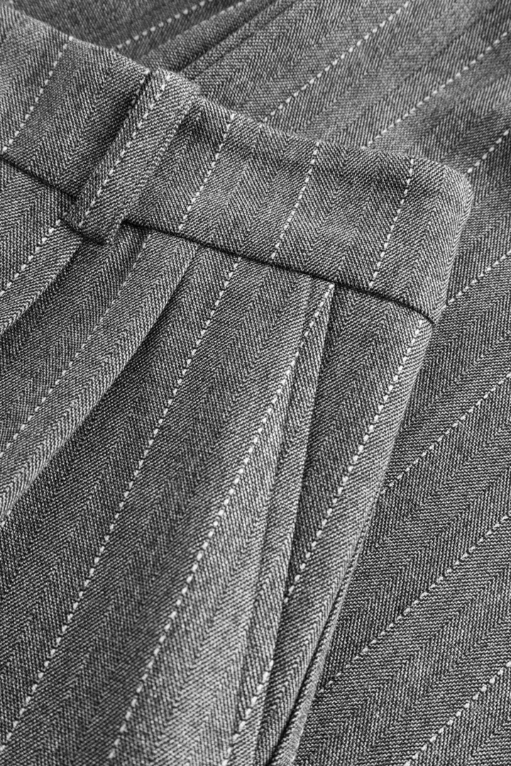 Henley Trousers Grey Pinstripe