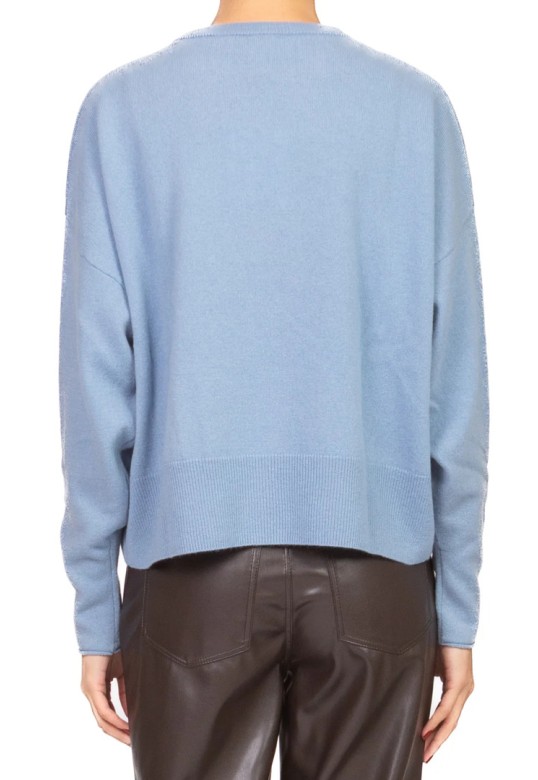 Wool Crew Neck Sweater Light Blue