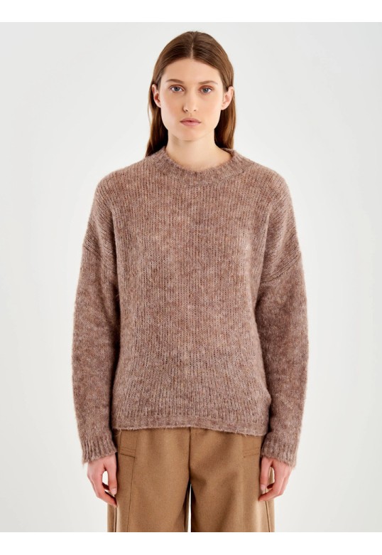 Crew Neck Sweater Dark Beige