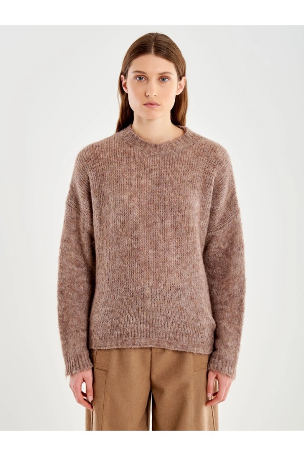 Crew Neck Sweater Dark Beige