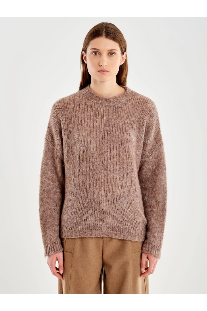 Crew Neck Sweater Dark Beige