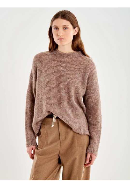 Crew Neck Sweater Dark Beige