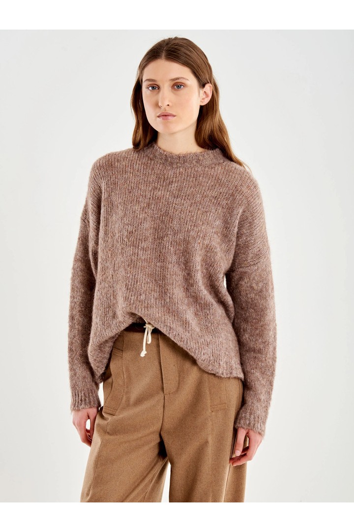 Crew Neck Sweater Dark Beige