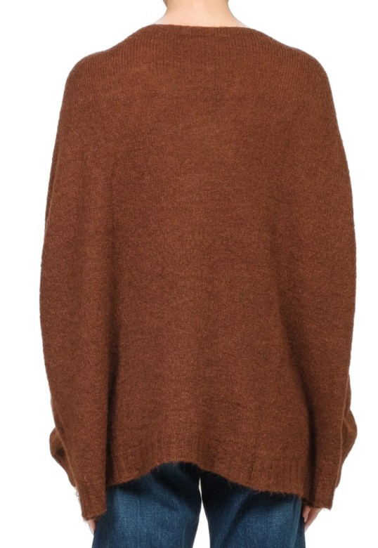Oversized mohair blend sweater chocolate