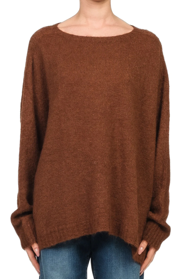Oversized mohair blend sweater chocolate