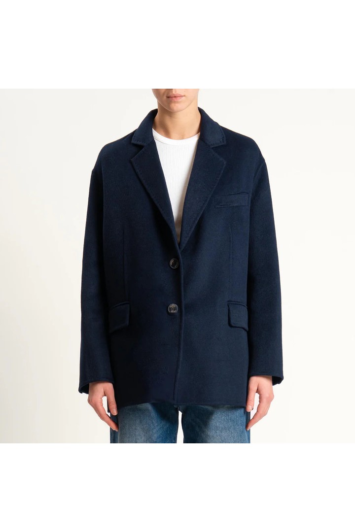 Oversized Wool Jacket Blue
