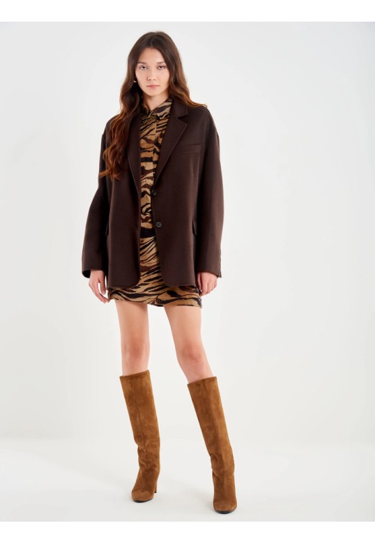 Oversized Wool Jacket Brown