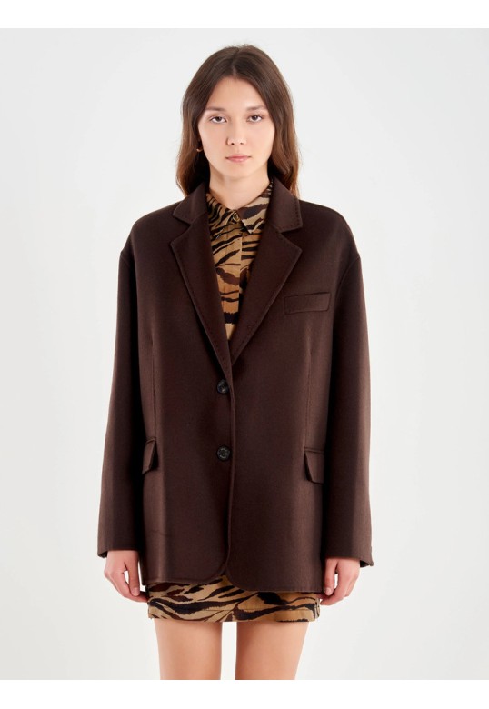 Oversized Wool Jacket Brown