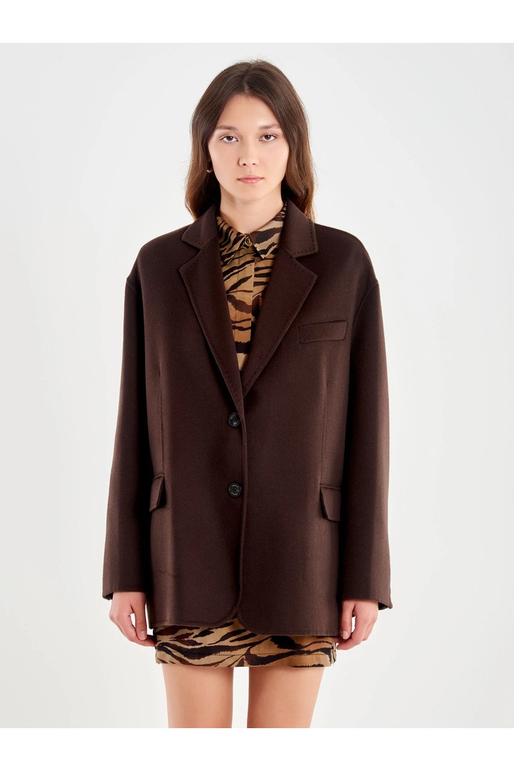 Oversized Wool Jacket Brown