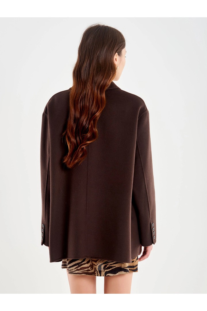Oversized Wool Jacket Brown