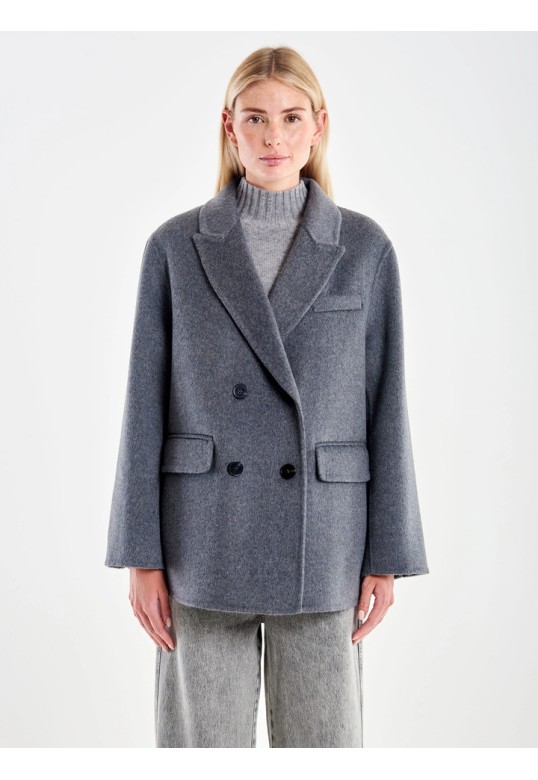  Double-breasted Wool Blend Blazer Grey
