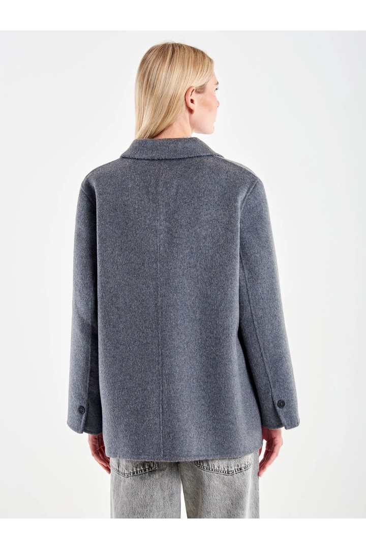  Double-breasted Wool Blend Blazer Grey