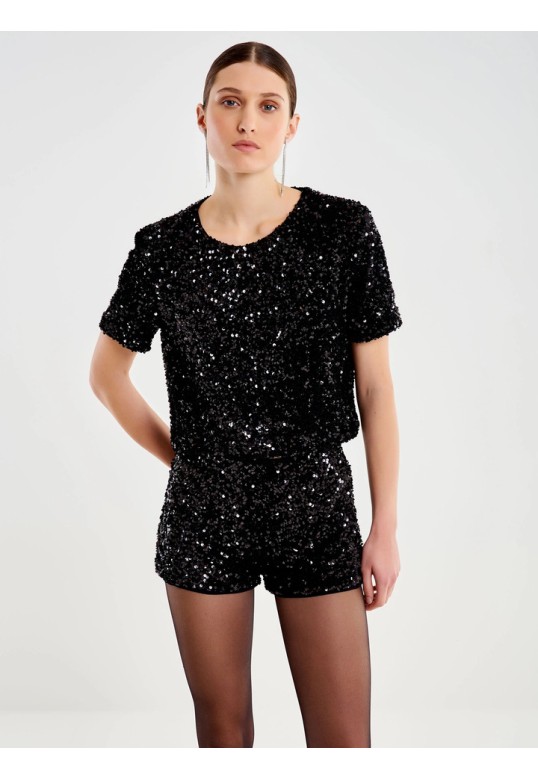 Cropped top in Sequins