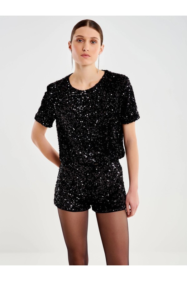 Cropped top in Sequins