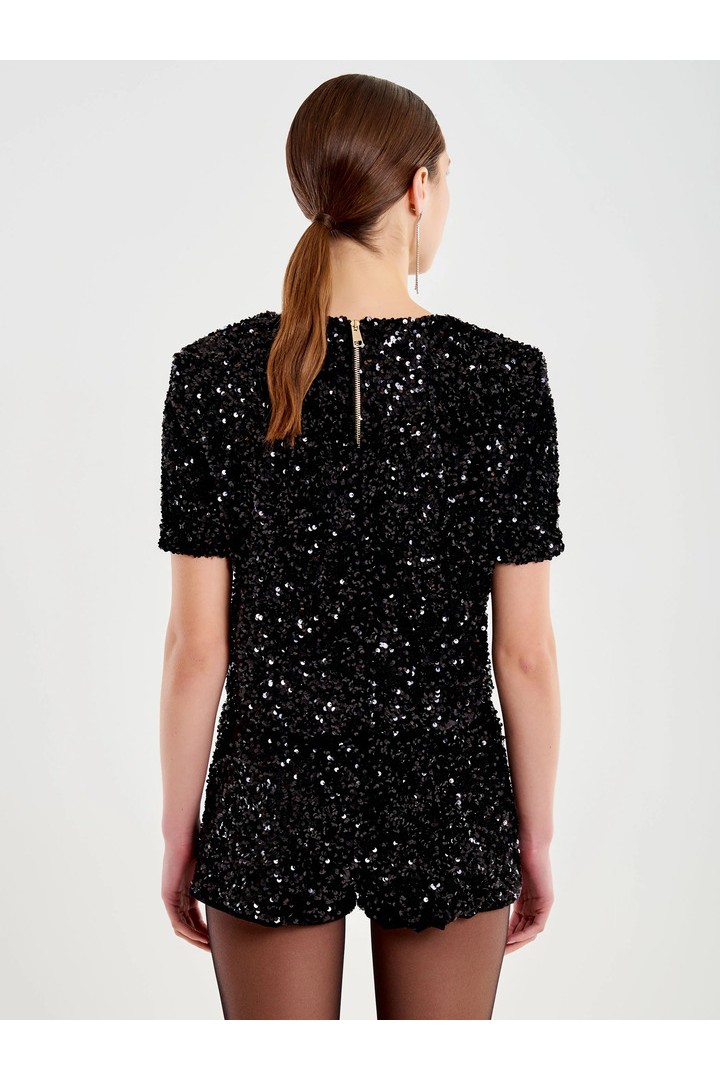 Cropped top in Sequins