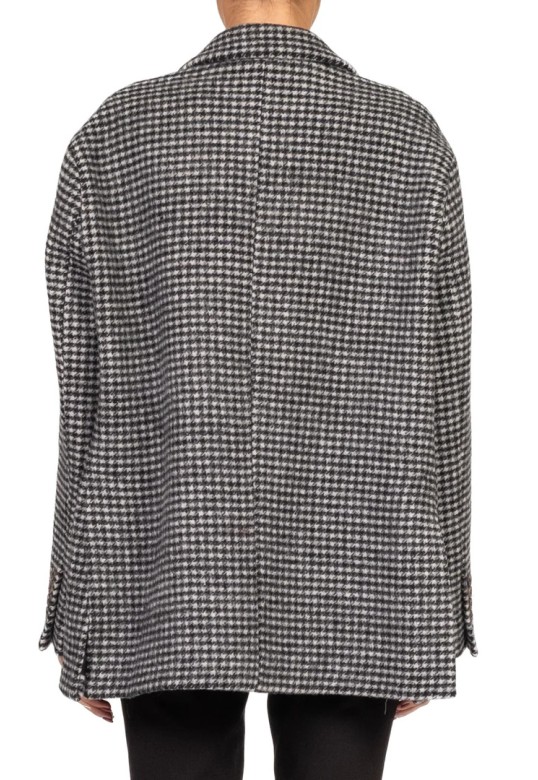  Houndstooth Oversized Jacket Black White