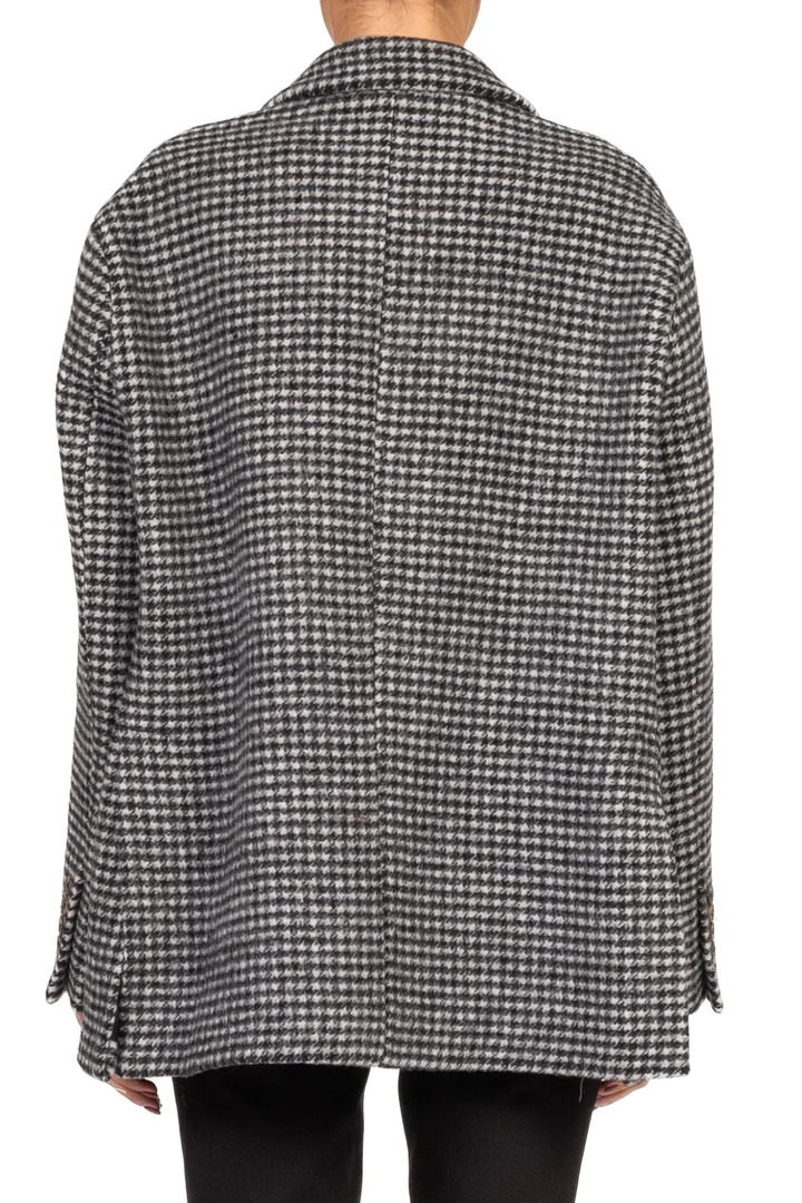  Houndstooth Oversized Jacket Black White